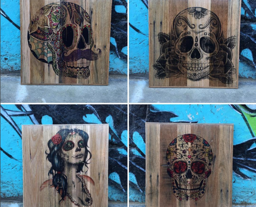 Day Of The Dead Table Tops Recyled Timber Custom Table Tops
